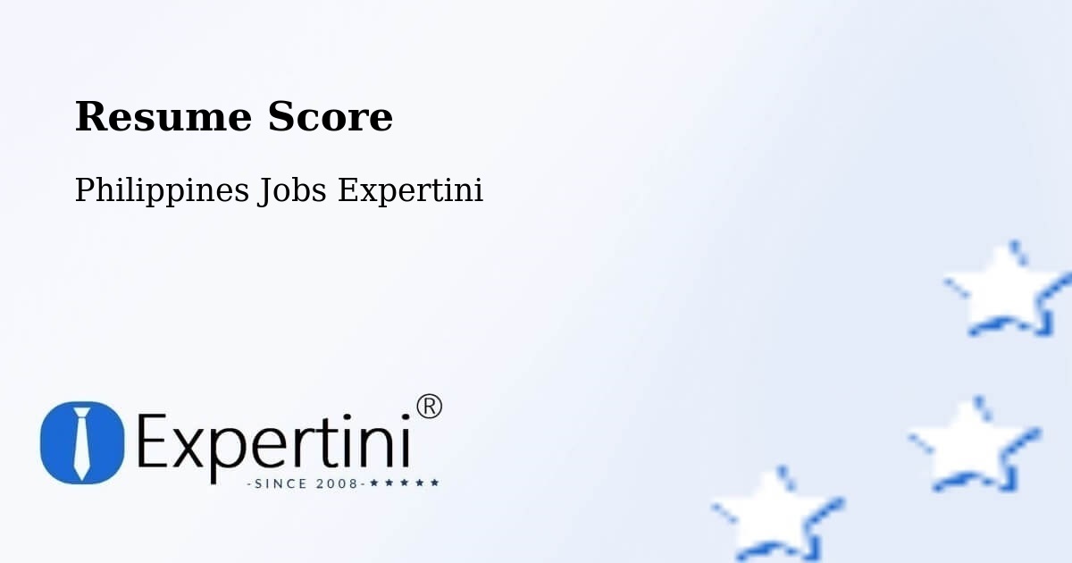 Resume Score & Job Description Match Tool – Kawit - Philippines Jobs Expertini